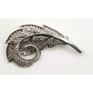 Vintage Alice Caviness Sterling Silver Spun Leaf Brooch 5.1g